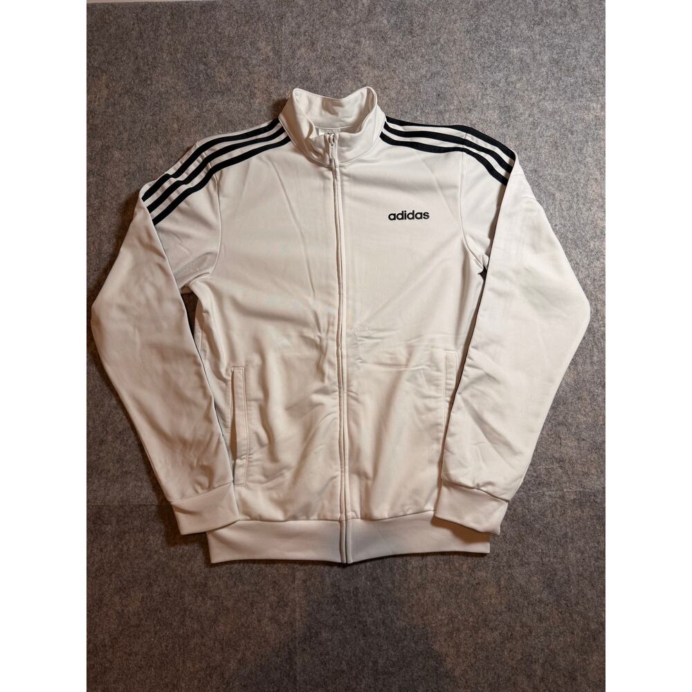 Retro Adidas Full Zip Three Stripes White Jacket Women's Size Small (S)